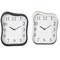 Black & White Metal Textured Decorative Clock Set